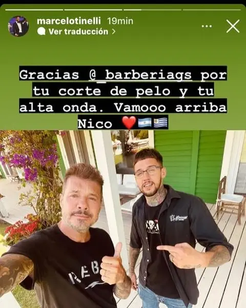 Historia de Instagram de un cliente agradeciendo su corte